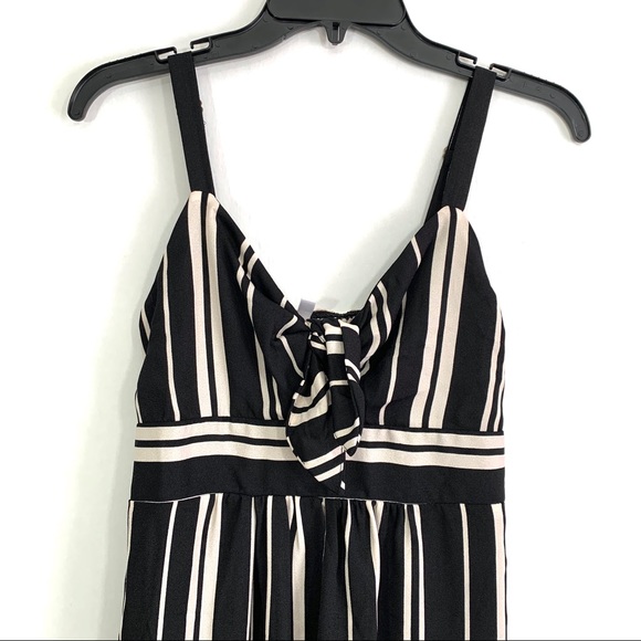 Xhilaration Women’s Black Striped Front Tie Midi Dress NWT - Picture 3 of 9